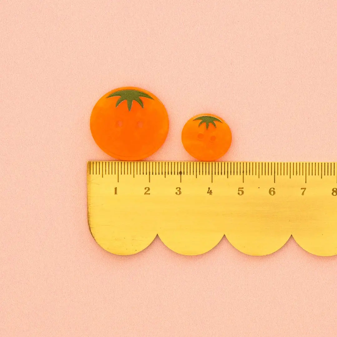 Orange Heirloom Tomato Buttons 5/8"