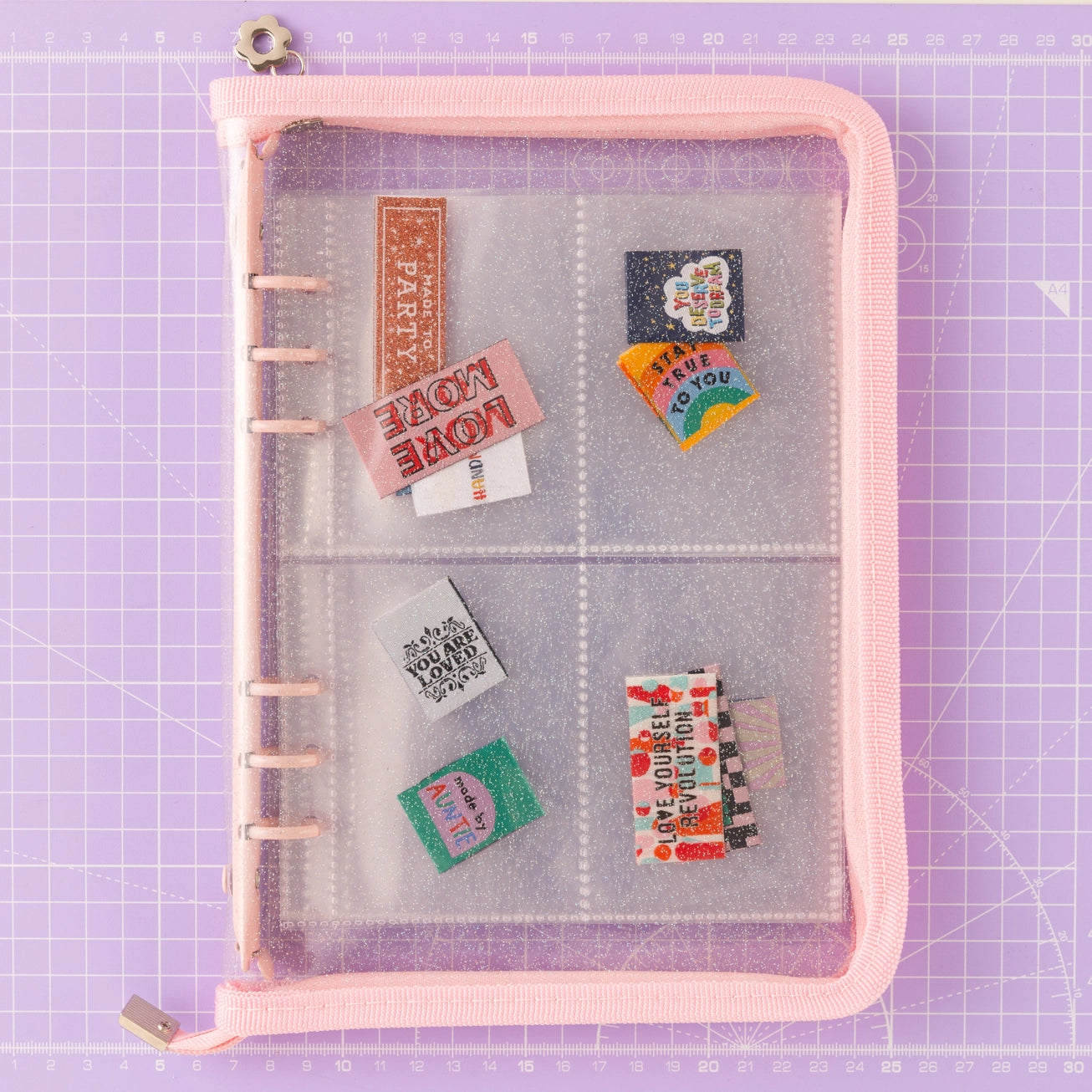 Label Stash Folder - Pink - Sewing Label Storage