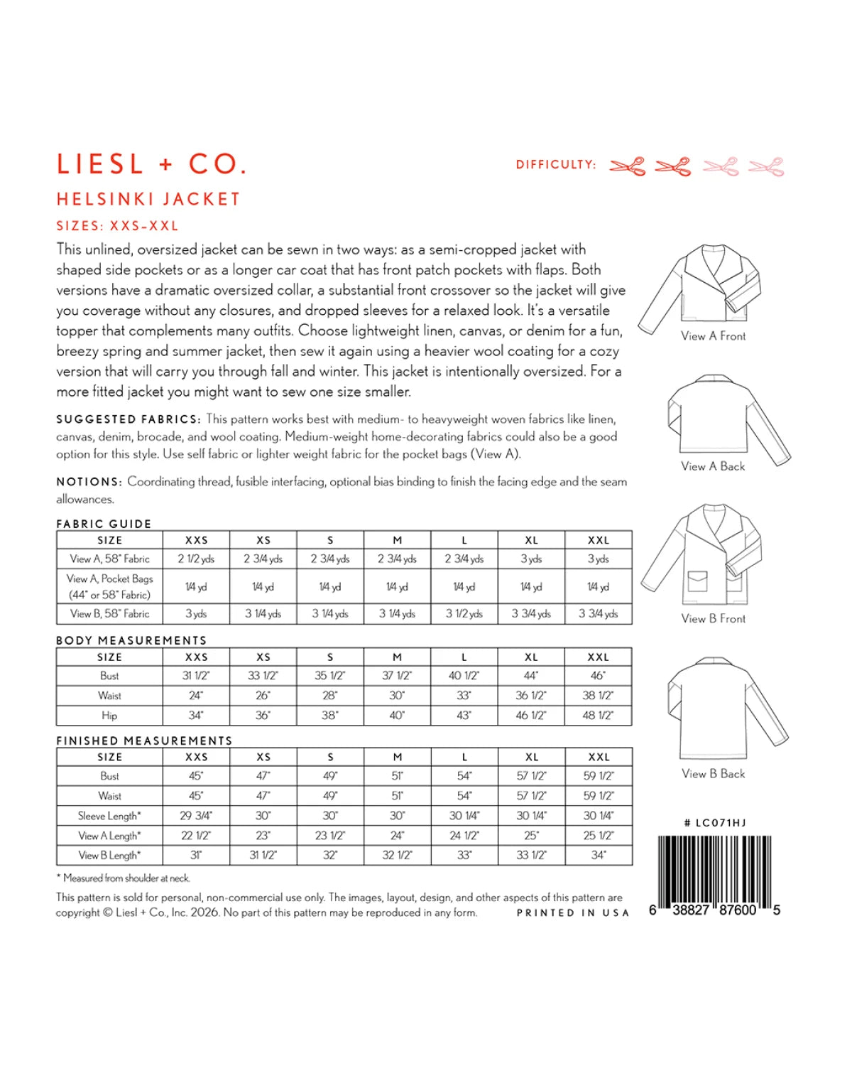 Helsinki Jacket Pattern