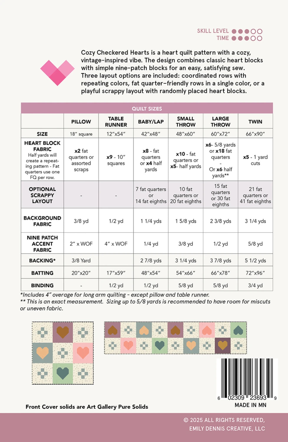 Cozy Checkered Hearts | Quilt Pattern