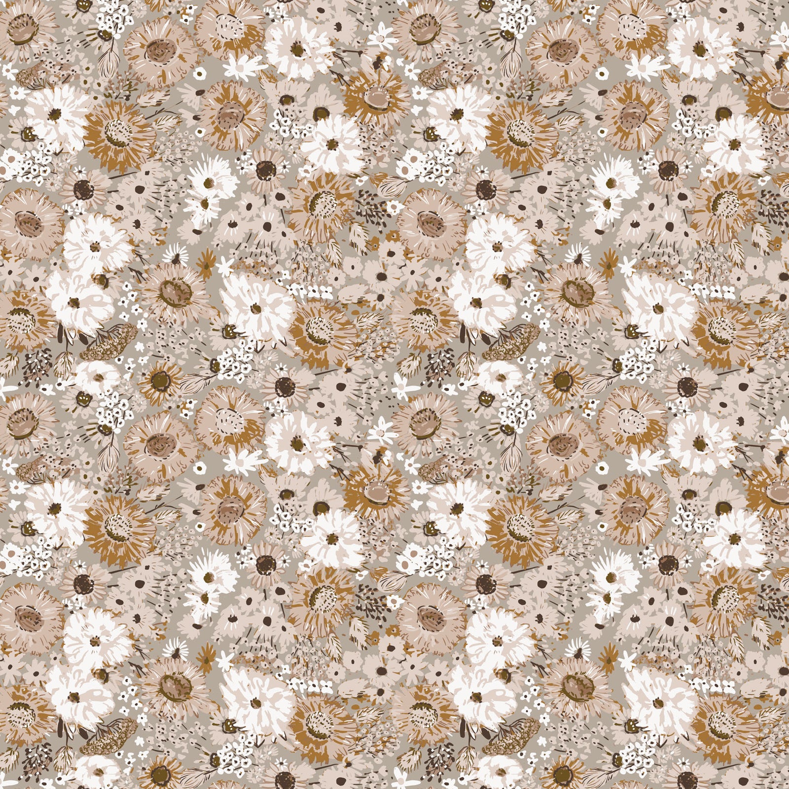 Blossom Breeze - Floral - Taupe