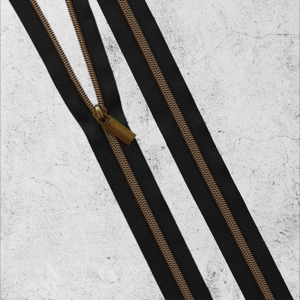 Zipper By The Yard Teeth #5 - Black Tape