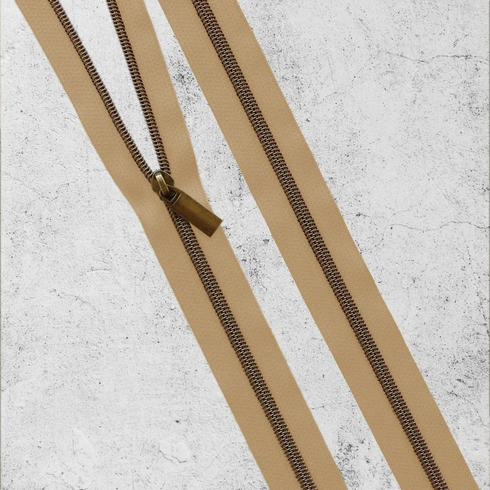 Zipper By The Yard Teeth #3 - Natural Tape
