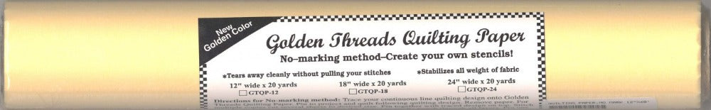 Golden Threads Quilting Paper - 12" x 20 yards