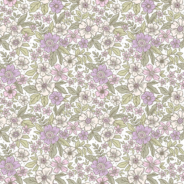 Cotton Poplin - Flowers Lilac