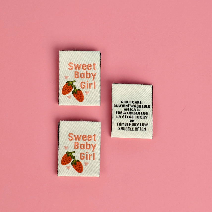 Woven Garment Labels 3-Pack - Sweet Baby Girl
