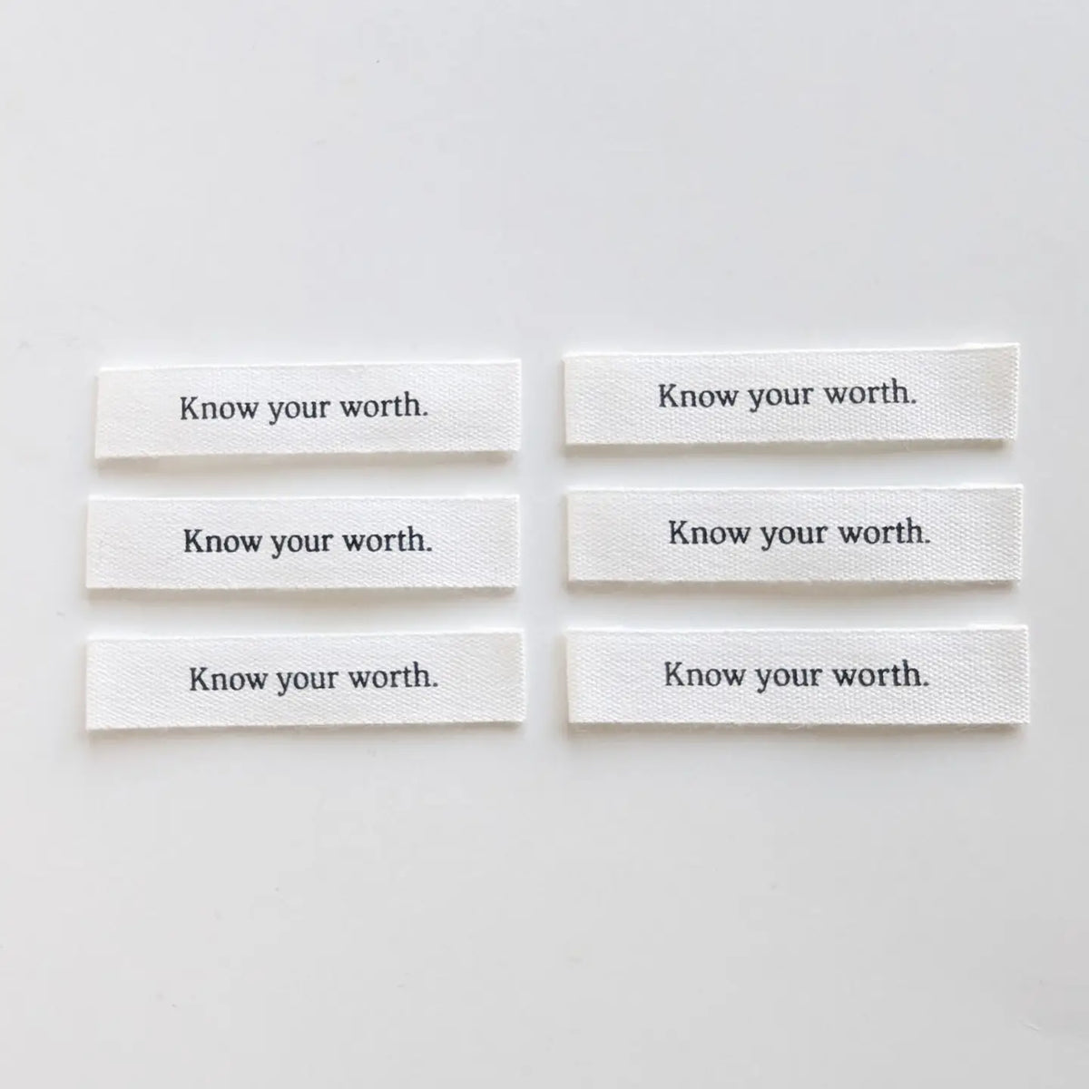 Woven Garment Labels 6-Pack - Know Your Worth
