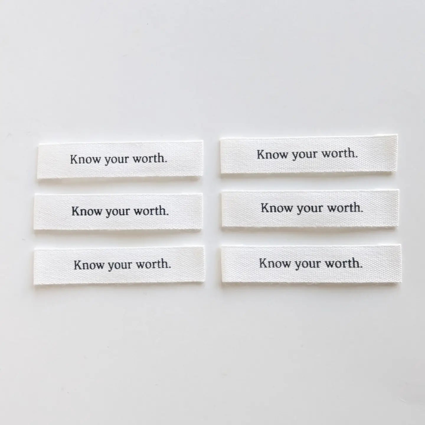 Woven Garment Labels 6-Pack - Know Your Worth