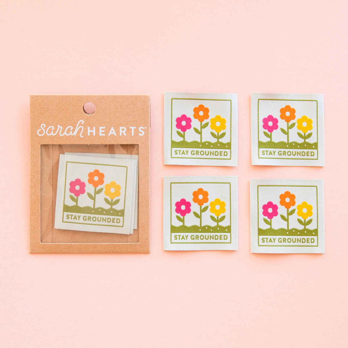 Woven Garment Labels 4-Pack - Stay Grounded