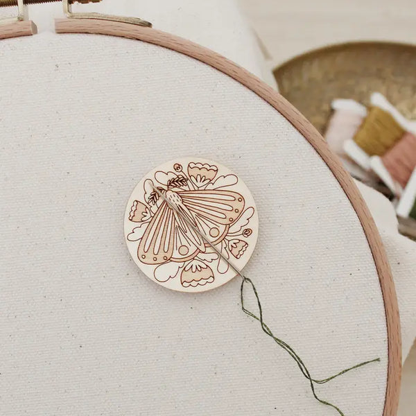 Wooden Moth Needle Minder - Thread Count Fabrics