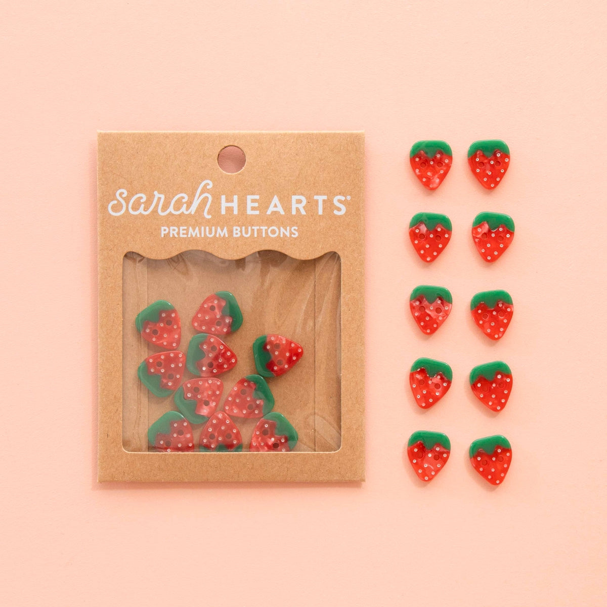 Small Strawberry Buttons 5/8"