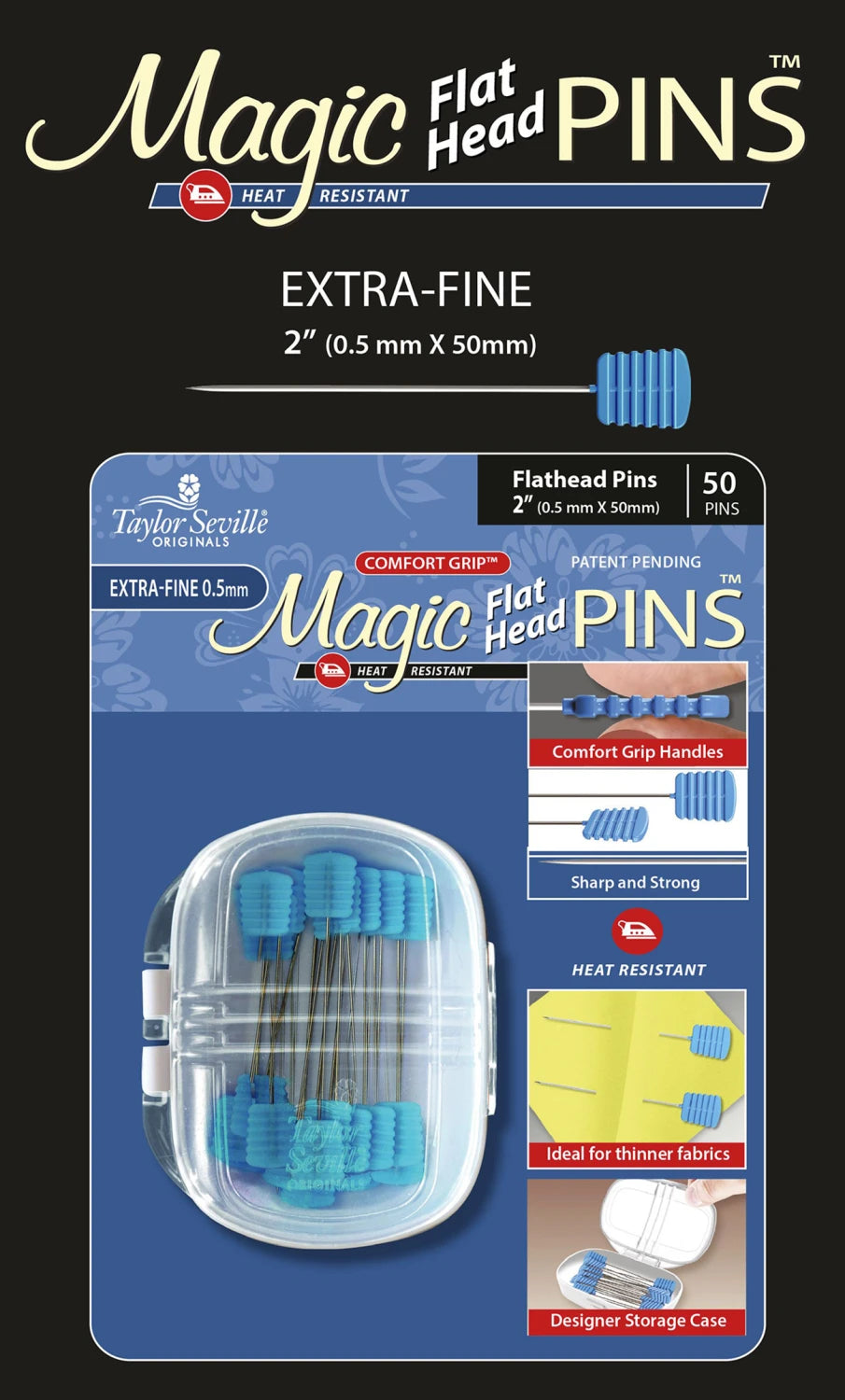Magic Pins - Flat Head Extra Fine - 50 pc