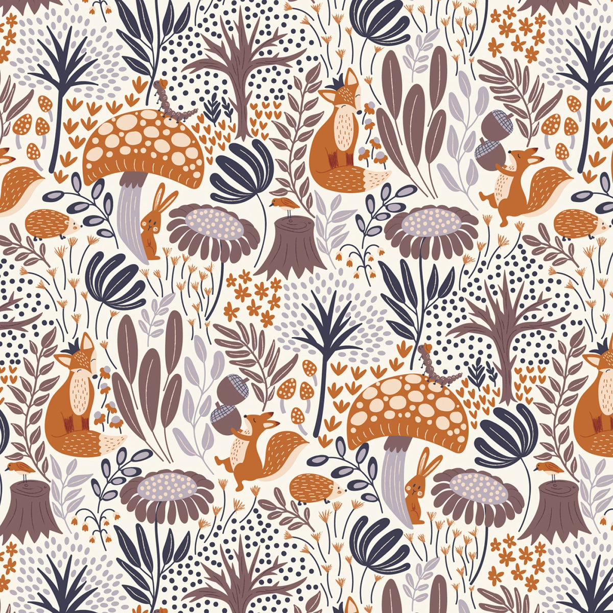 Whimsical Forest Floor - Woodlander's Tale Ivory