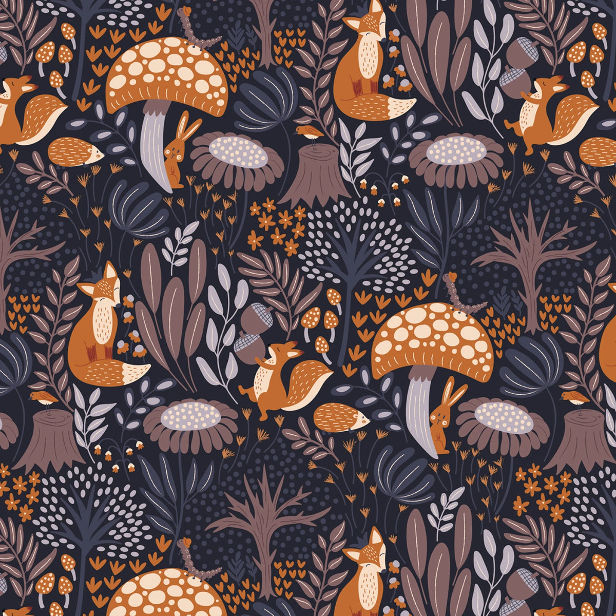 Whimsical Forest Floor - Woodlander's Tale Midnight