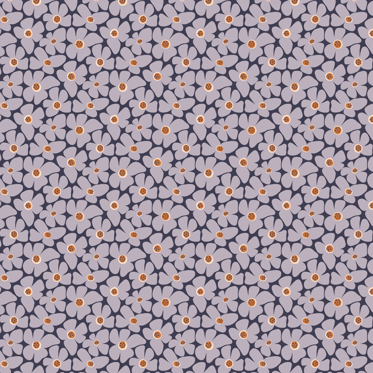 Whimsical Forest Floor - Clover Meadow Lavender Gray