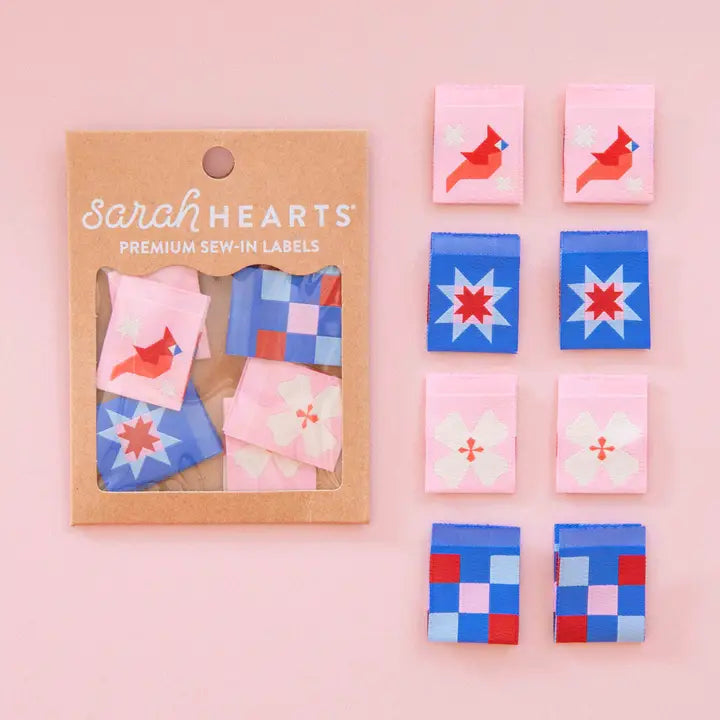 Woven Garment Labels 8-Pack - Nc Quilt Block Multipack