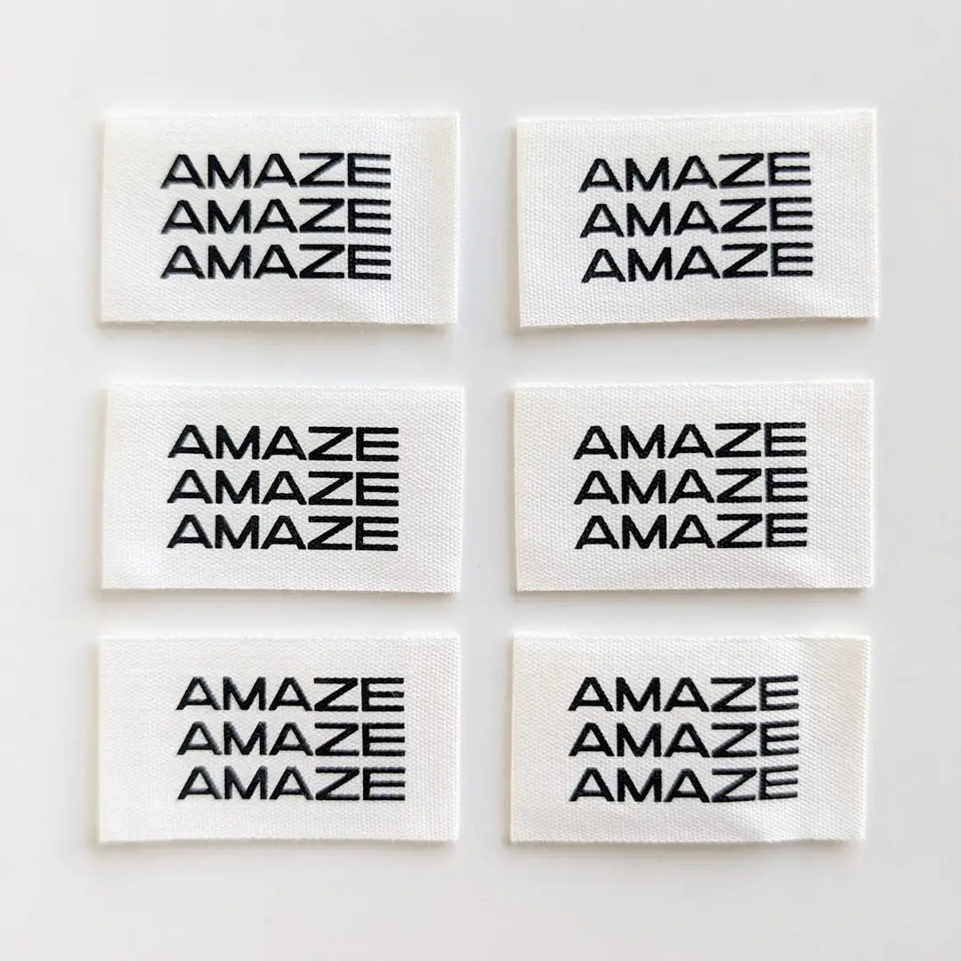 Woven Garment Labels 6-Pack - Amaze. Amaze Amaze.