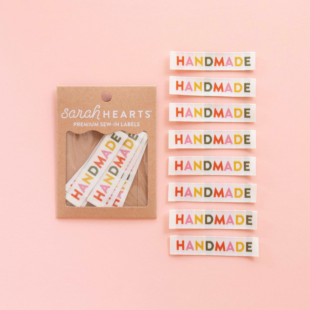 Woven Garment Labels 8-Pack - Handmade (Muted Colors)