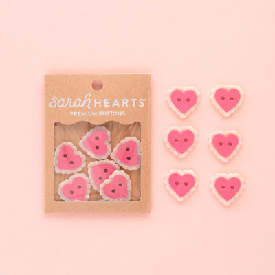 Large Sweet Hearts Buttons 1"