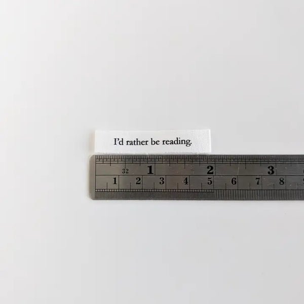 Woven Garment Labels 6-Pack - I'd Rather Be Reading - Thread Count Fabrics