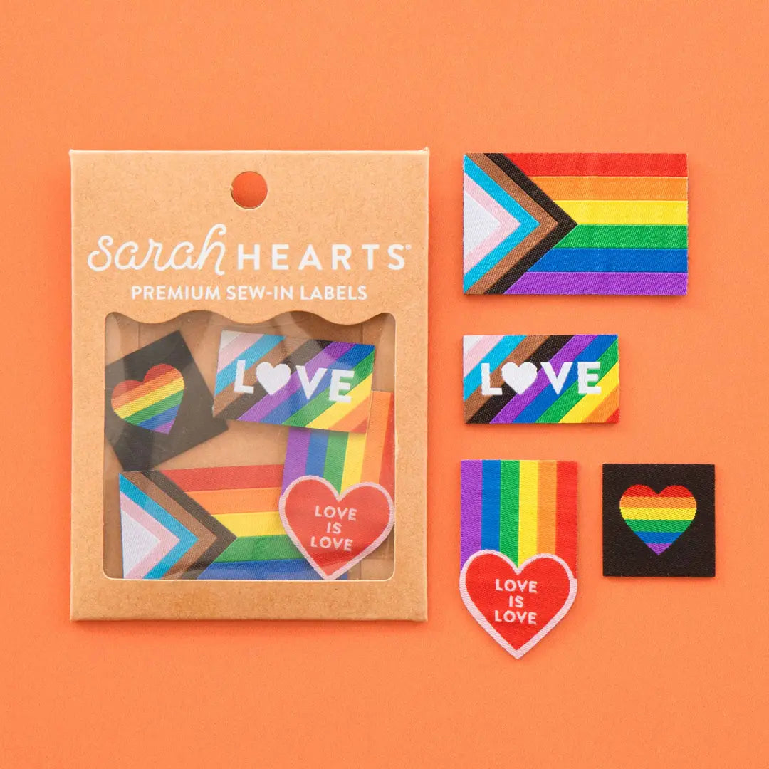 Woven Garment Labels Iron-On 4-Pack - Pride Rainbow
