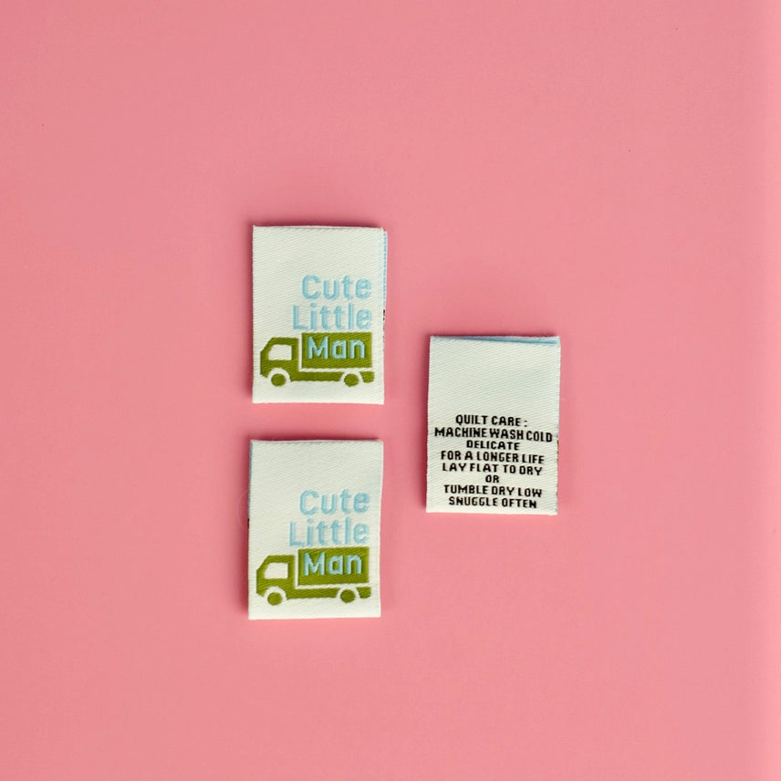 Woven Garment Labels 3-Pack - Cute Little Man
