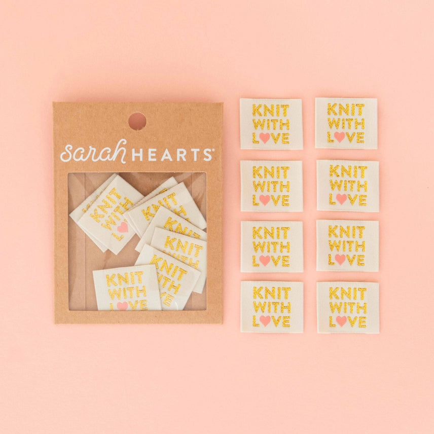 Woven Garment Labels 8-Pack - Knit With Love