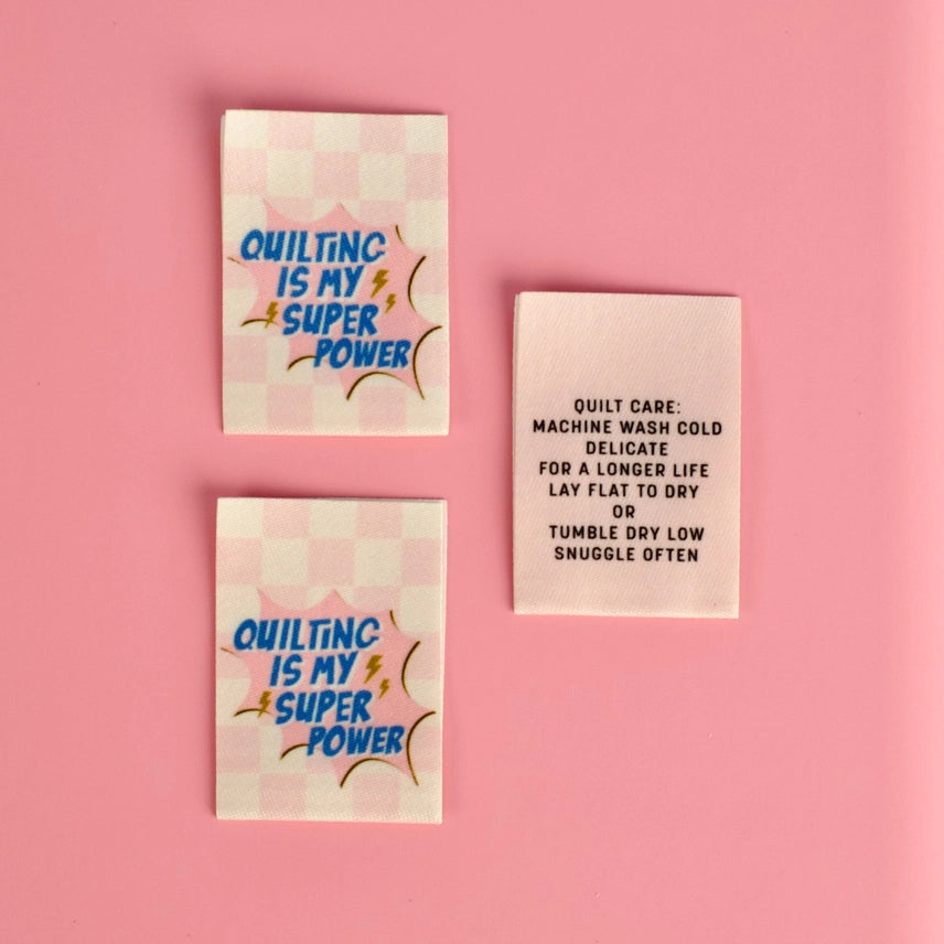 Woven Garment Labels 3-Pack - Super Power