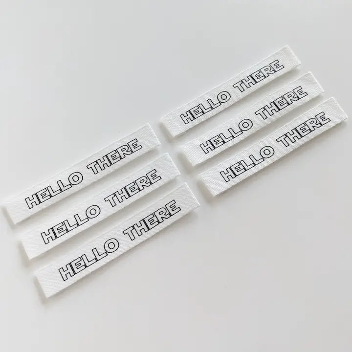 Woven Garment Labels 6-Pack - Hello There