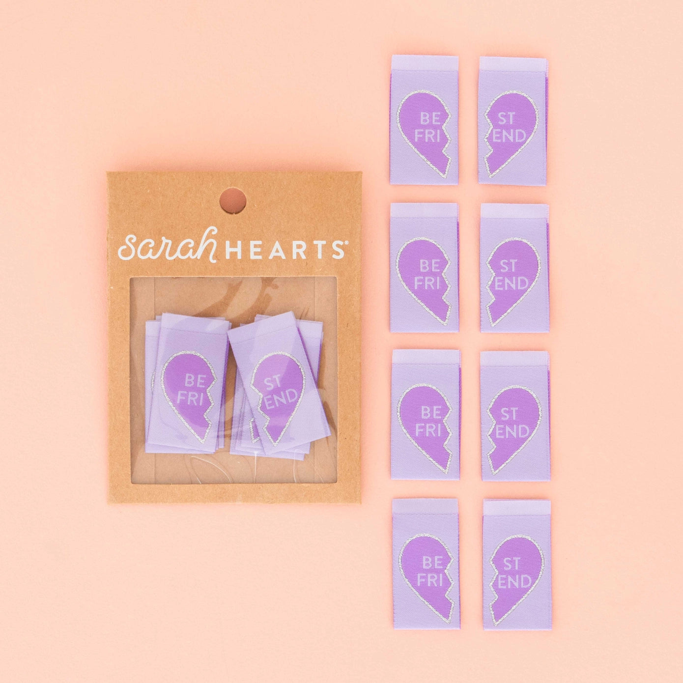 Woven Garment Labels 8-Pack - Best Friend Friendship Heart