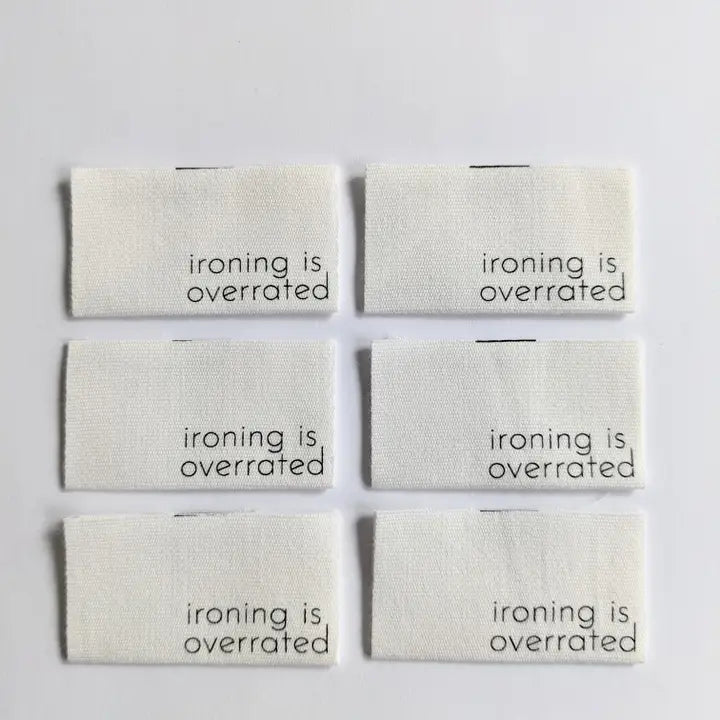 Woven Garment Labels 6-Pack - Ironing is Overrated