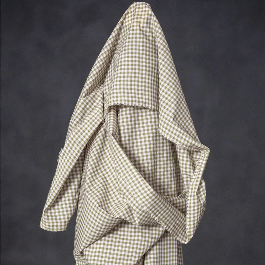 Cotton Check - Artichoke Watercolour