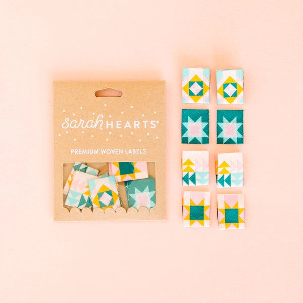 Woven Garment Labels 8-Pack - Quilt Block Multipack