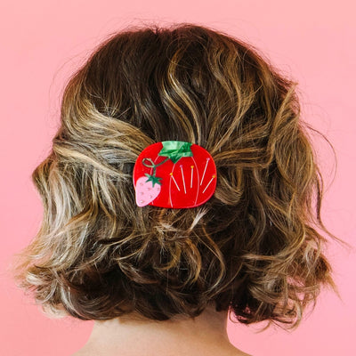 Tomato Pincushion | French Barrette Hair Clip
