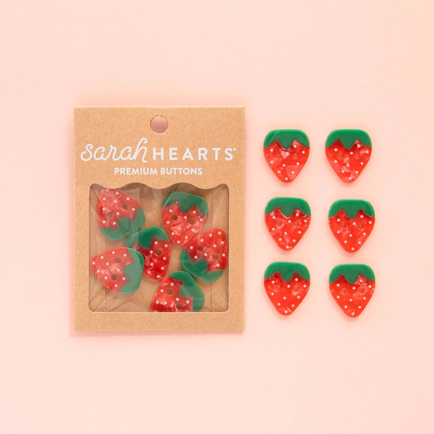 Large Strawberry Buttons 1"