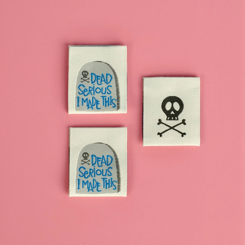 Woven Garment Labels 3-Pack - Dead Serious