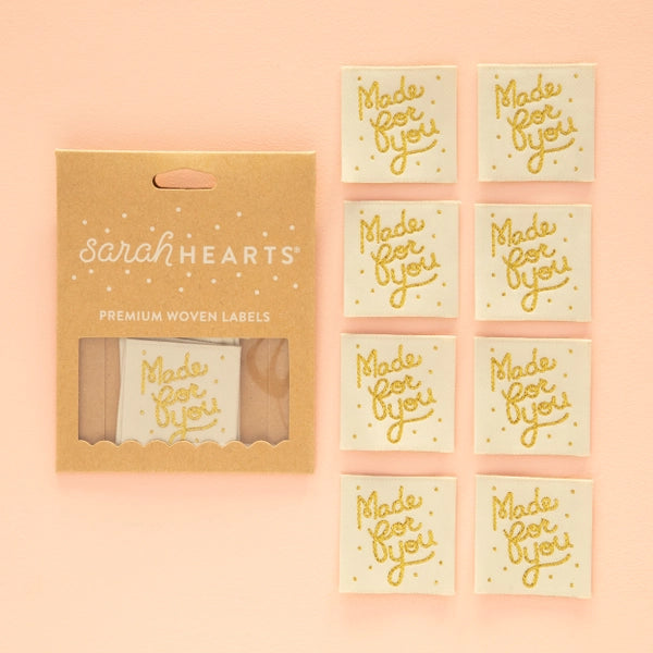 Woven Garment Labels 8-Pack - Made For You - Thread Count Fabrics