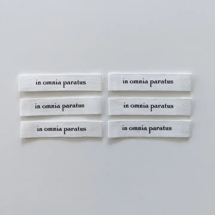 Woven Garment Labels 6-Pack - In Omnia Paratus