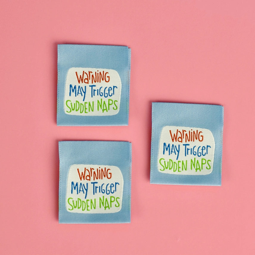 Woven Garment Labels 3-Pack - Warning