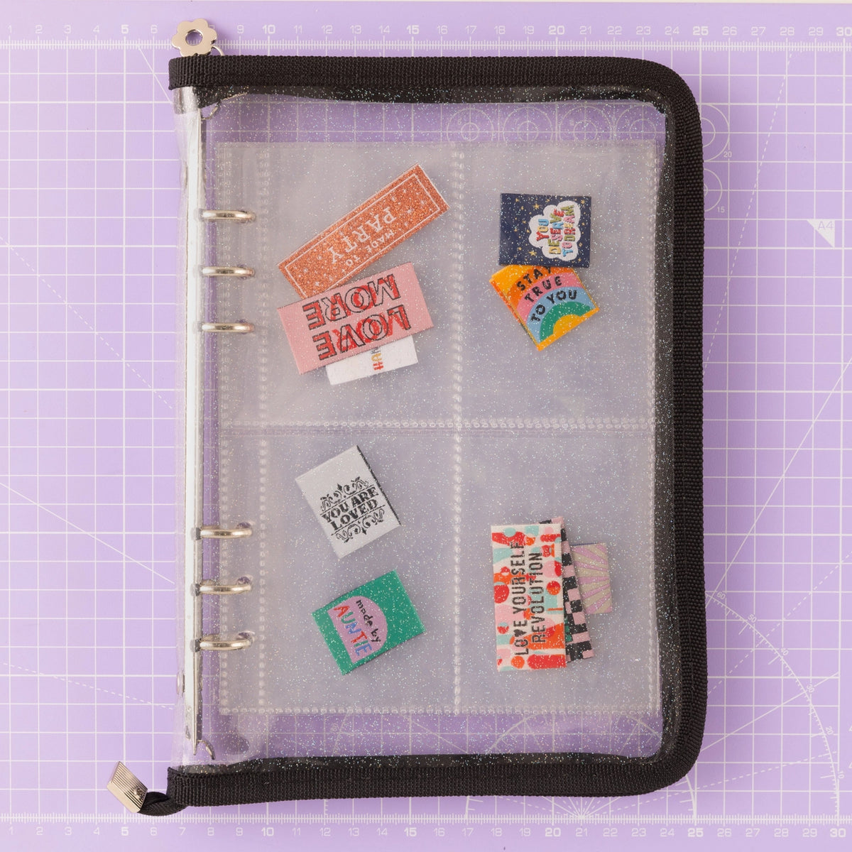 Label Stash Folder - Black - Sewing Label Storage