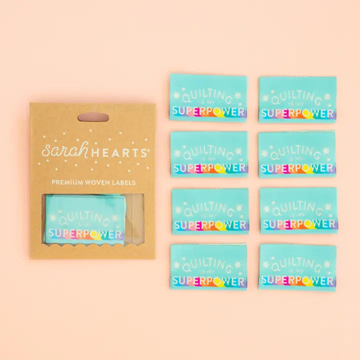 Woven Garment Labels 8-Pack - Quilting is My Superpower