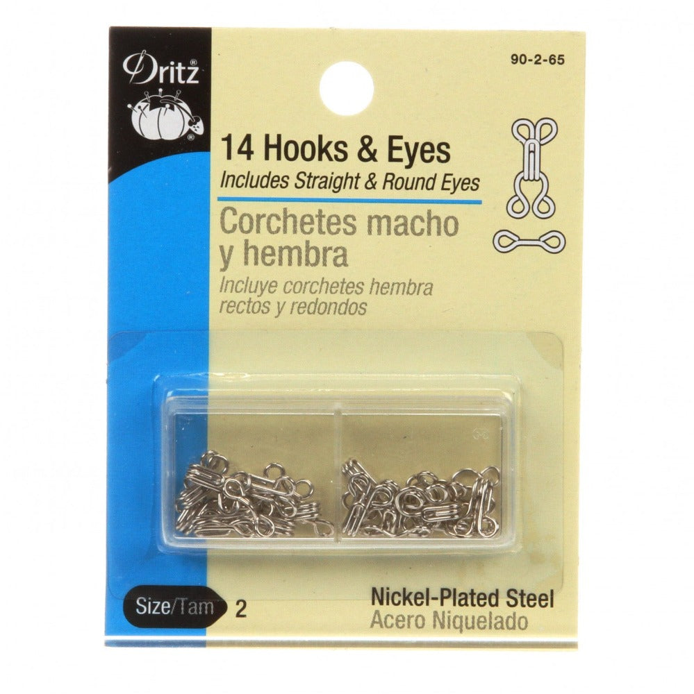 Hooks &amp; Eyes - Nickel - Size 2