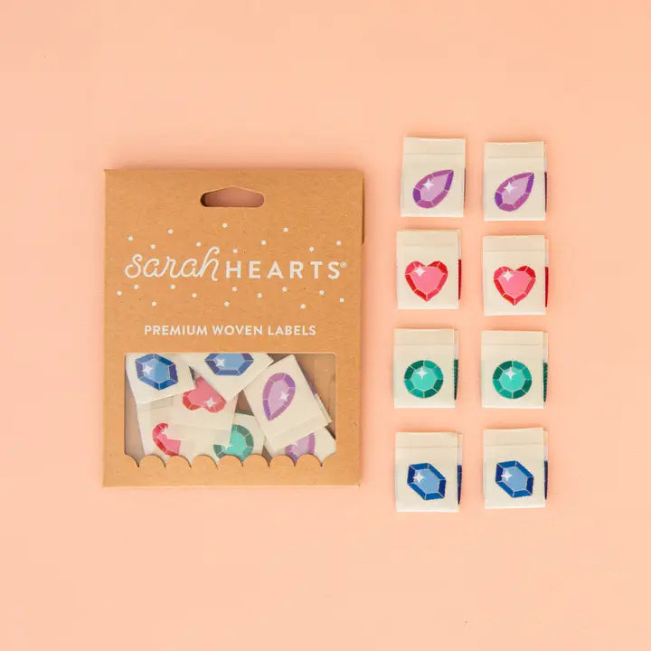 Woven Garment Labels 8-Pack - Jewels