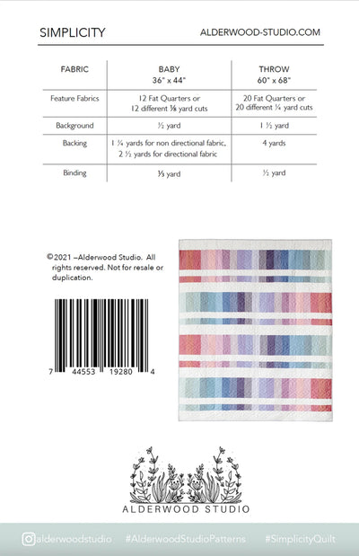 Simplicity Quilt Pattern