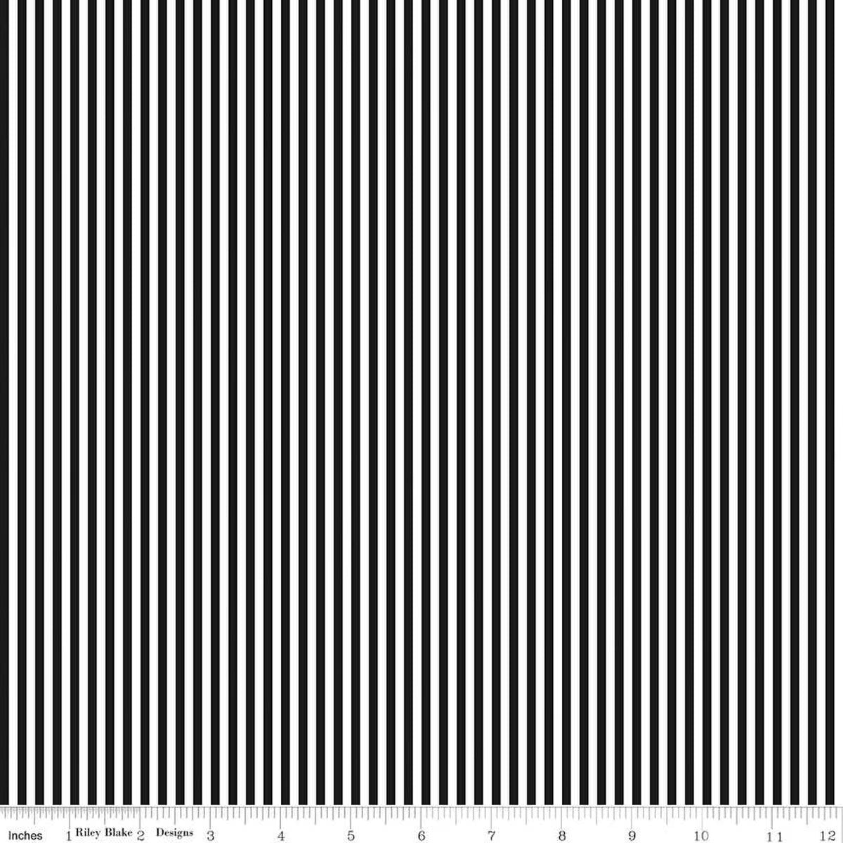1/8" Stripe On White - Black