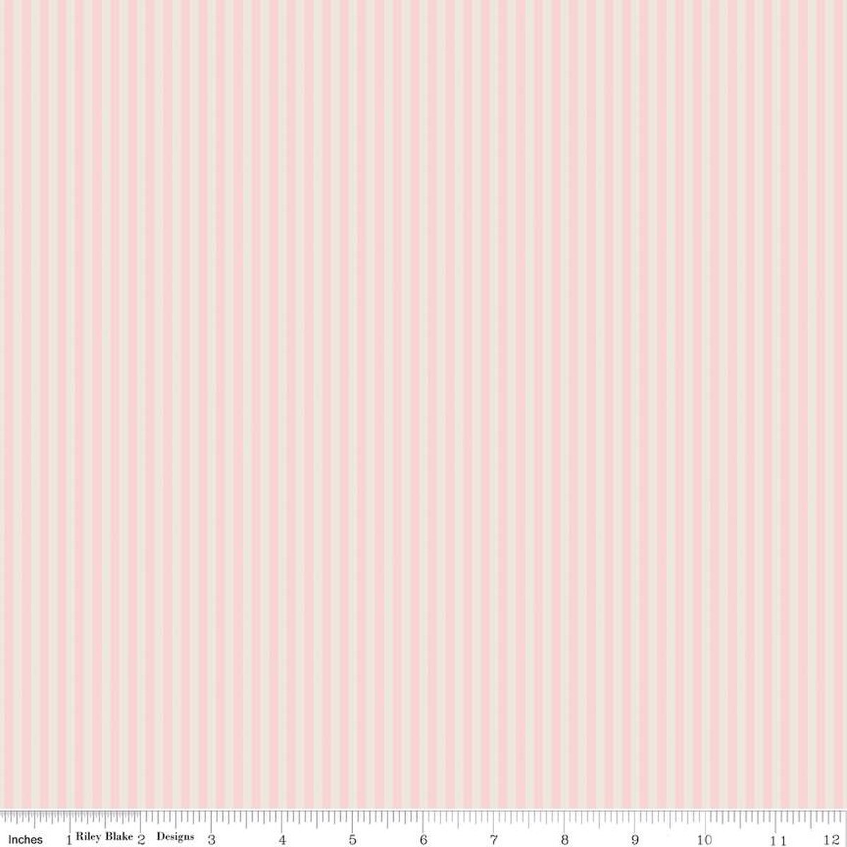 1/8" Stripe On Ivory - Pink Dogwood