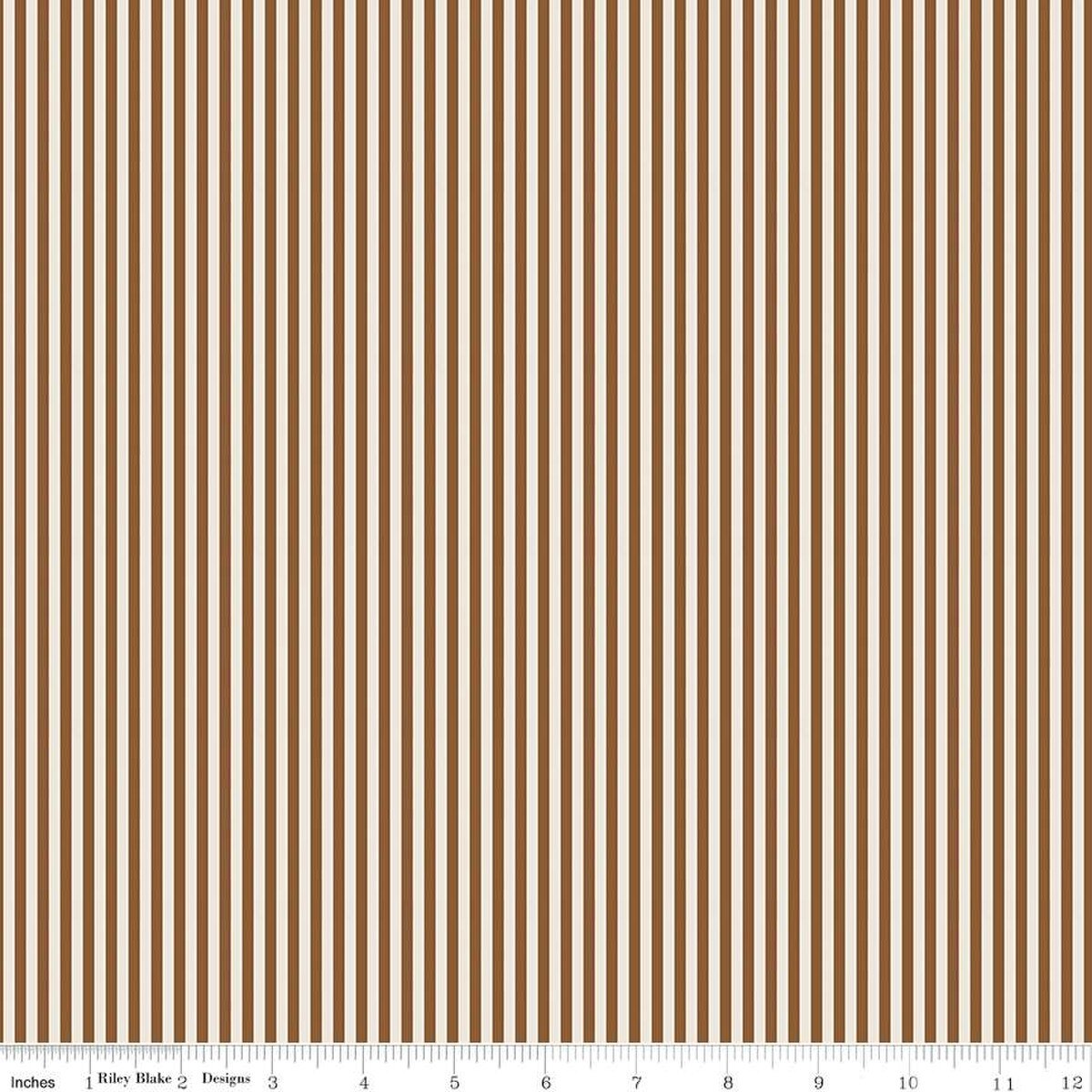 1/8" Stripe On Ivory - Teddy Bear
