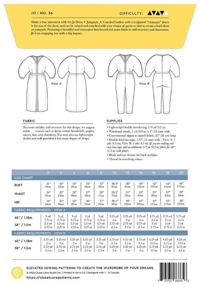 Jo Dress and Jumpsuit Pattern