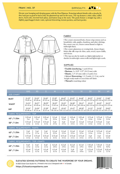 Fran Pajamas Pattern