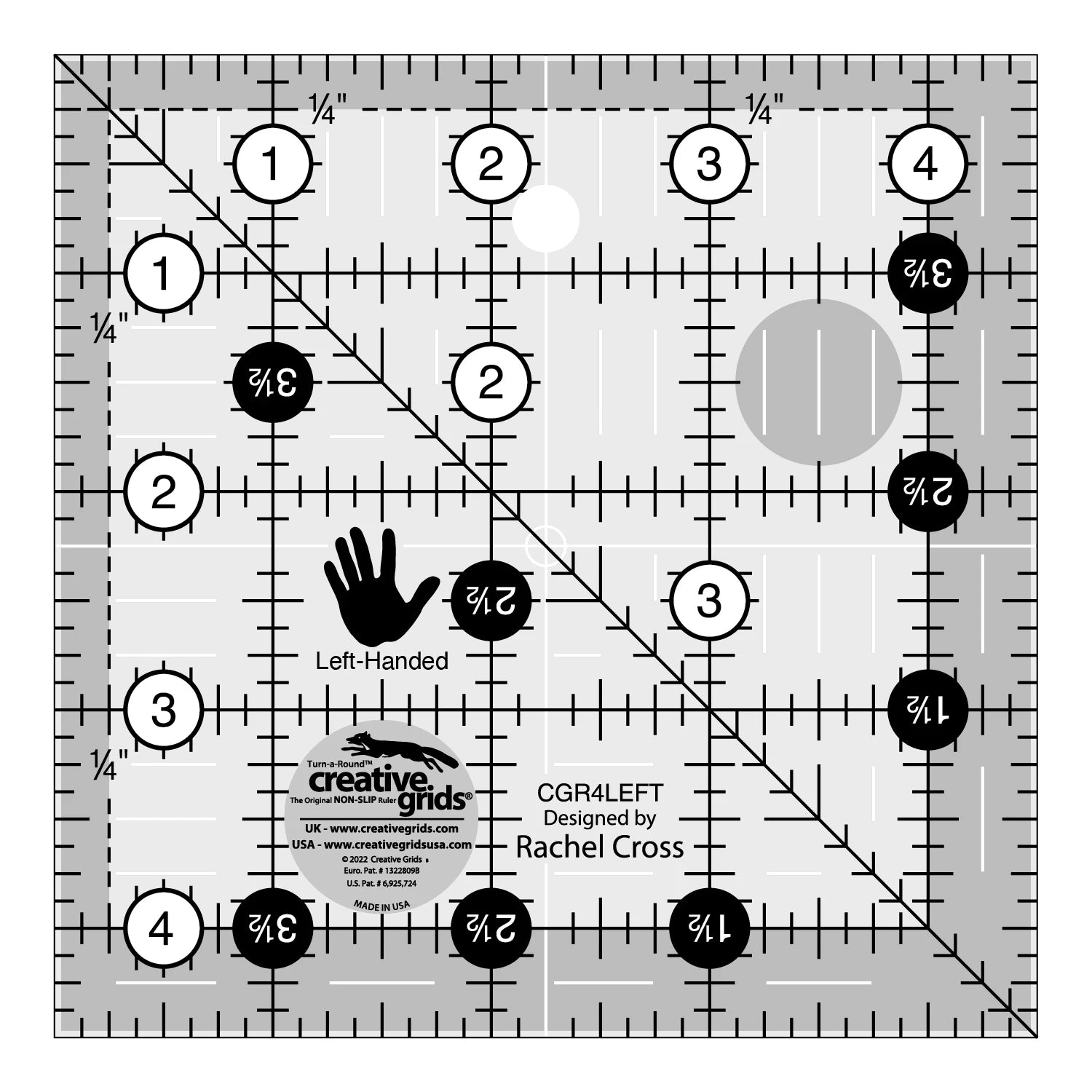 Creative Grid - 4.5" x 4.5" Square Left Handed